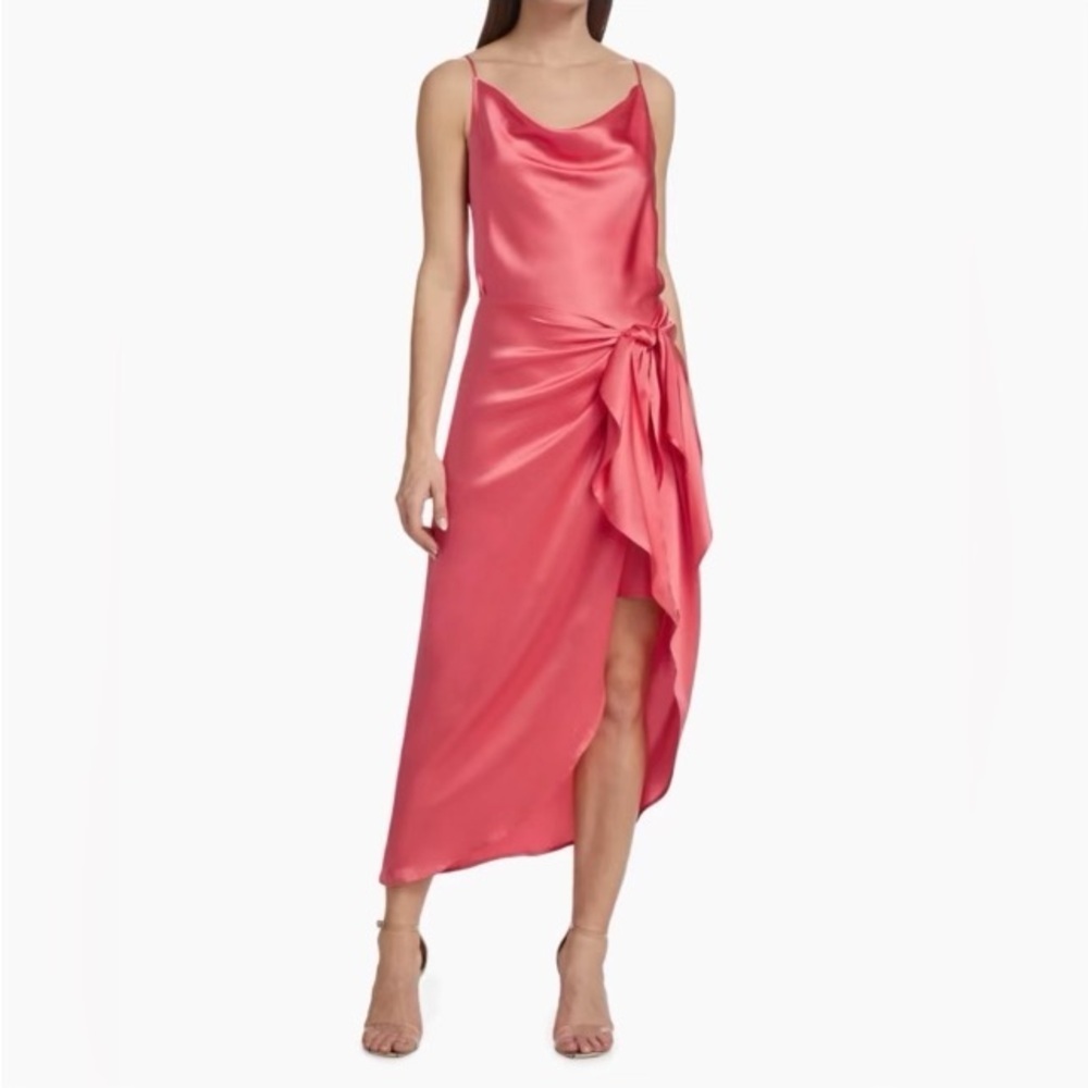 NWT L’AGENCE Rose Silk Sarong Wrap Skirt Midi Dress Size 0